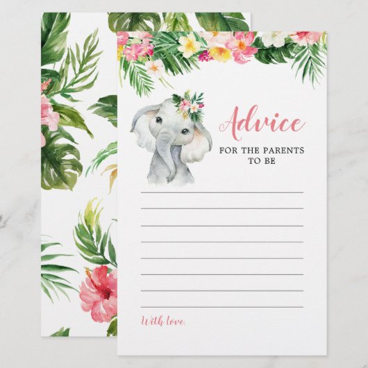 Tropische olifant meisje advies voor ouders (Voorkant / Achterkant)