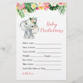 Tropische Olifant Meisje Baby shower Baby Voorspel (Voorkant)