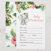 Tropische Olifant Meisje Baby shower Baby Voorspel (Voorkant / Achterkant)