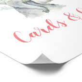 Tropische Olifant Meisje Baby shower Kaarten & Ges Poster (Hoek)