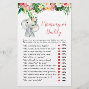 Tropische Olifant Meisje Baby shower Mama of Papa