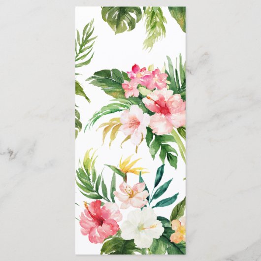 Tropische Olifant Meisje Baby shower Menu Teken (Achterkant)