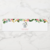Tropische Olifant Meisje Baby shower Waterfles Waterfles Etiket (Enkel label)
