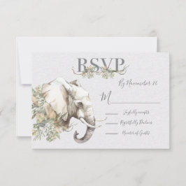 Tropische Olifant Trouwantwoordkaarten RSVP Kaartje
