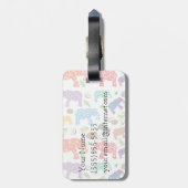 Tropische olifanten bagagelabel (Achterkant verticaal)