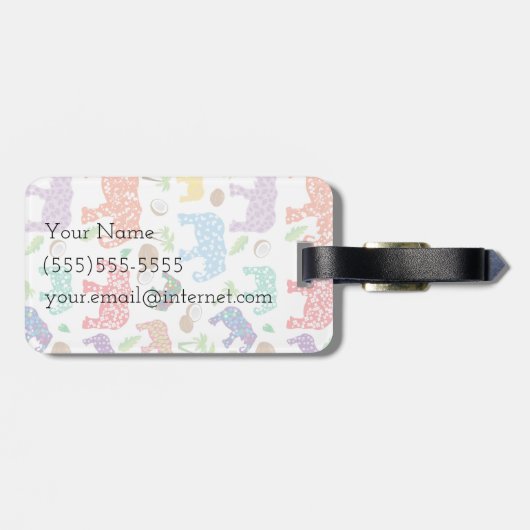 Tropische olifanten bagagelabel (Achterkant horizontaal)