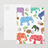 Tropische olifanten briefkaart (Voorkant / Achterkant)