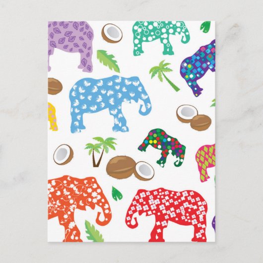 Tropische olifanten briefkaart (Voorkant)