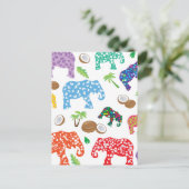 Tropische olifanten briefkaart (Staand voorkant)