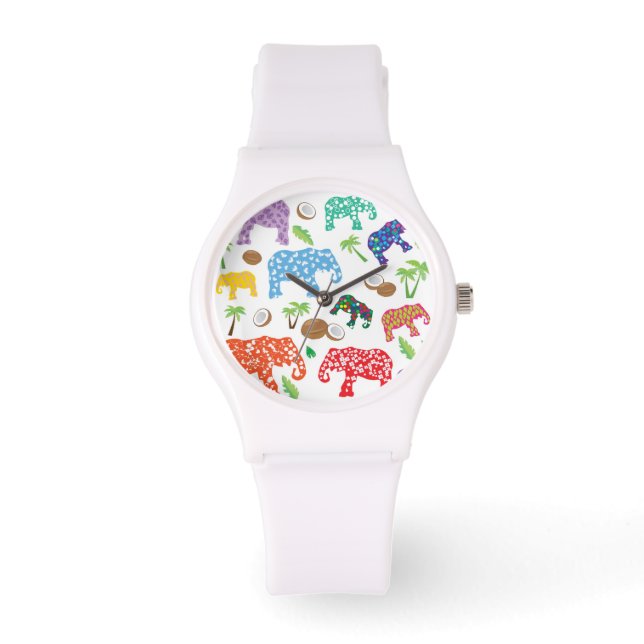 Tropische olifanten horloge (Voorkant)