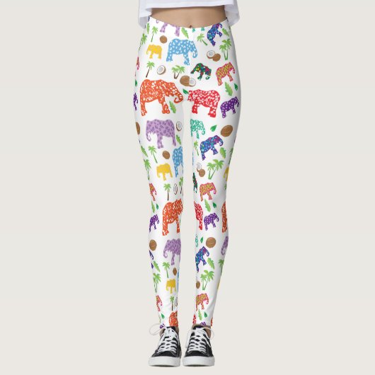 Tropische olifanten leggings (Voorkant)