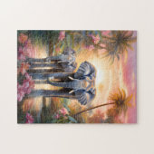 Tropische olifanten puzzel (Horizontaal)