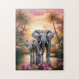 Tropische olifanten puzzel