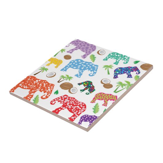 Tropische olifanten tegeltje (Zijkant)