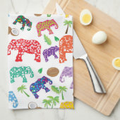 Tropische olifanten theedoek (Quarter Fold)