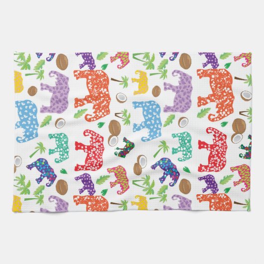 Tropische olifanten theedoek (Horizontaal)