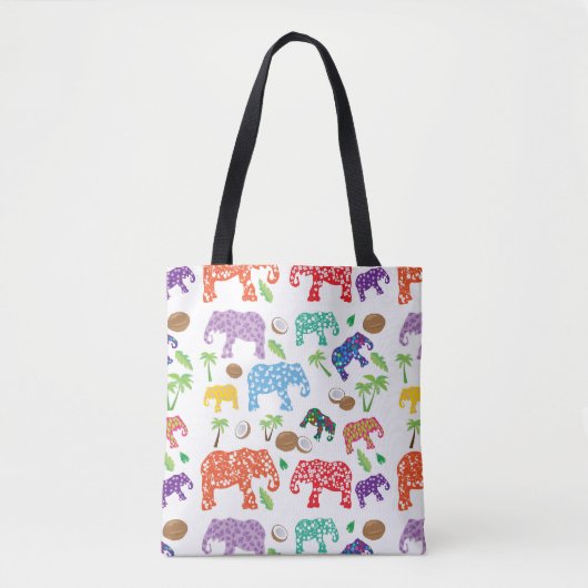 Tropische olifanten tote bag (Voorkant)