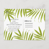 Tropische olifanten zomerbruiloft sparen de datum aankondigingskaart (Achterkant)