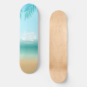 Tropische Ombre Beach Zomer Vibes Monogram Persoonlijk Skateboard (Voorkant)