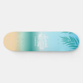 Tropische Ombre Beach Zomer Vibes Monogram Persoonlijk Skateboard (Horizontaal)