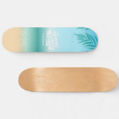 Tropische Ombre Beach Zomer Vibes Monogram Persoonlijk Skateboard (Horizontaal)