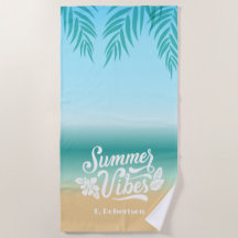 Tropische Ombre Beach Zomer Vibes Monogram