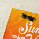 Tropische Ombre Zomernacht Monogram Strandlaken (In situ)