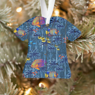 Tropische onderwater tuin surreële Aloha-shirt Ornament
