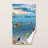 Tropische onderwaterscène in de visoceaan bad handdoek (Handdoek)