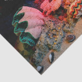 Tropische onderzeese koraal Clam Seashells Tissuepapier (Detail)