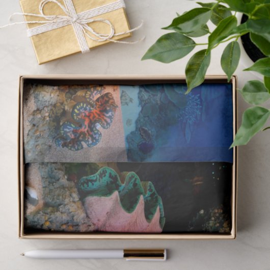 Tropische onderzeese koraal Clam Seashells Tissuepapier (Geschenk)