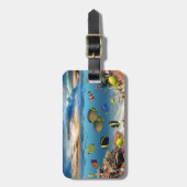 Tropische onderzeese koraalrif bagagelabel (Voorkant verticaal)