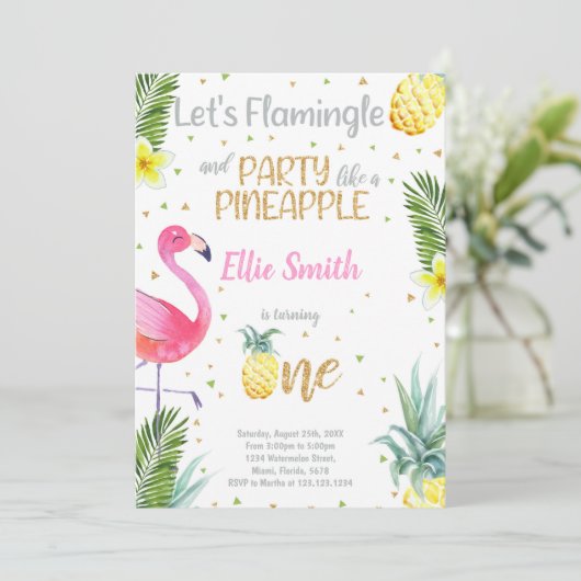 Tropische "One in a Melon" Party Kaart (Staand voorkant)