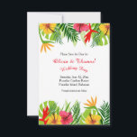 Tropische ontsnapping bespaart de aankondiging van<br><div class="desc">Duw tropische bladeren en kleurrijke bloemen creëer de grenzen van deze tropische bloemen, met uitzondering van de datumaankondiging. Ideaal voor alle Hawaï-thema- en zomerbruiloften. Ontworpen door: Freepik). () De kaart is gemakkelijk aan te passen aan de tekst, het lettertype, de tekenkleur en de keuze uit zes papiertypen.() Niet precies wat...</div>