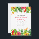 Tropische ontsnapping bespaart de aankondiging van<br><div class="desc">Duw tropische bladeren en kleurrijke bloemen creëer de grenzen van deze tropische bloemen, met uitzondering van de datumaankondiging. Ideaal voor alle Hawaï-thema- en zomerbruiloften. Ontworpen door: Freepik). () De kaart is gemakkelijk aan te passen aan de tekst, het lettertype, de tekenkleur en de keuze uit zes papiertypen.() Niet precies wat...</div>