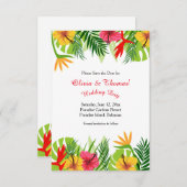 Tropische Ontsnapping Bewaar De Datum Aankondiging (Voorkant / Achterkant)