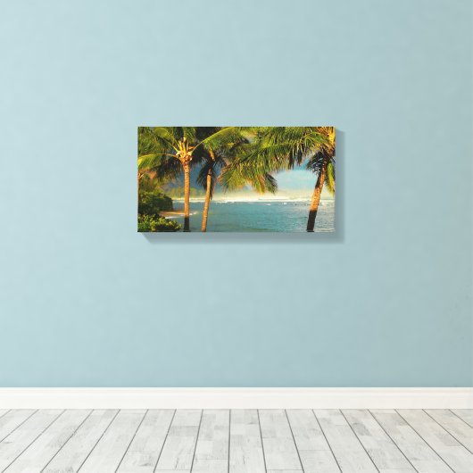 Tropische ontsnapping canvas afdruk (Insitu (Houten vloer))