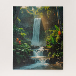 Tropische ontsnapping - Deep Oerwoud Waterval Puzz Legpuzzel