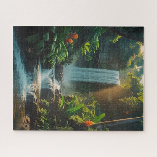 Tropische ontsnapping - Deep Oerwoud Waterval Puzz Legpuzzel (Horizontaal)