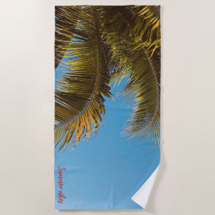 "Tropische ontsnapping strandlaken - palmboomblade