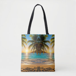 Tropische ontsnapping Zonsondergang Tote Bag