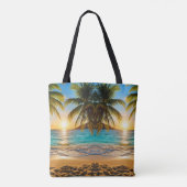 Tropische ontsnapping Zonsondergang Tote Bag (Achterkant)