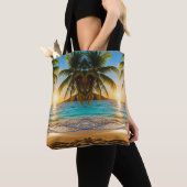 Tropische ontsnapping Zonsondergang Tote Bag (Dichtbij)
