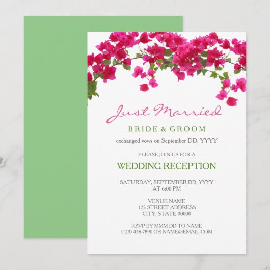 Tropische ontvangst Bougainvillea weggelopen Kaart (Voorkant / Achterkant)