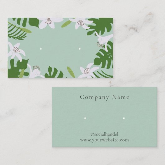 Tropische Oorbel Sieraden Display Kaart (Voorkant / Achterkant)