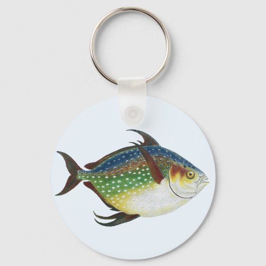 Tropische opaat,  zeewaterdier sleutelhanger (Voorkant)