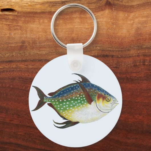 Tropische opaat,  zeewaterdier sleutelhanger (Achterkant)