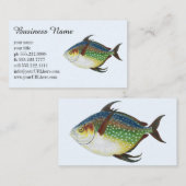 Tropische opaat,  zeewaterdier visitekaartje (Voorkant / Achterkant)