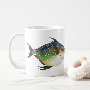 Tropische Opah-vis, Vintage Mariene Aquatische Die Koffiemok