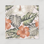 Tropische oproepkaart, Monogram Behuizing Vierkante Visitekaartje (Achterkant)